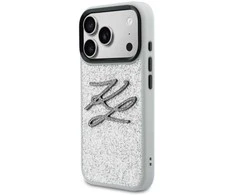 Dėklas Karl Lagerfeld IML Glitter KL Diamond Logo case for iPhone 17 Pro - sidabrinis