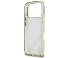 „Guess IML Peony Dot MagSafe“ dėklas, skirtas „iPhone 17 Pro“ – rusvai geltonas