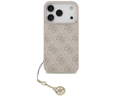 Guess 4G Charm dėklas skirtas Apple iPhone 17 Pro Tone on Tone rožinės spalvos
