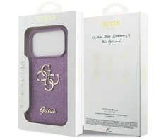 Dėklas Guess Fixed Glitter Big 4G skirtas Apple iPhone 17 Pro lilac
