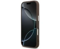 Dėklas Guess 4G Classic Logo MagSafe skirtas Apple iPhone 17 rudos spalvos