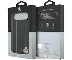 Mercedes Leather Star Pattern Stripes MagSafe dėklas skirtas Apple iPhone Air juodos spalvos