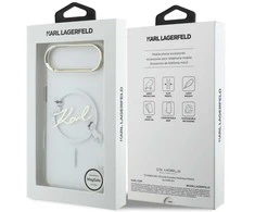 Karl Lagerfeld IML Choupettes Karl Script Logo MagSafe iPhone Air dėklas – skaidrus
