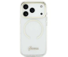 Dėklas Guess IML Script Metal MagSafe Case for iPhone Air - Clear