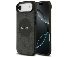 Dėklas GUESS 4G Circle Classic Logo MagSafe skirtas Apple iPhone 17 Air juodos spalvos