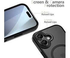 „Tech-Protect MagMat MagSafe“ dėklas, skirtas „iPhone 17“ – matinis juodas