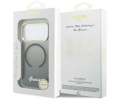 „Guess IML Gradient Script“ metalinis „MagSafe“ dėklas, skirtas „iPhone 17 Pro Max“ – Juodas