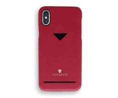 Telefono dėklas su kortelės skyriumi iPhone XS Max, rubino raudonos spalvos