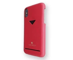 Telefono dėklas su kortelės skyriumi iPhone XS Max, rubino raudonos spalvos