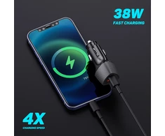 Tellur FCC10 car charger 38W, 6A (PD20W + QC3.0) juodas