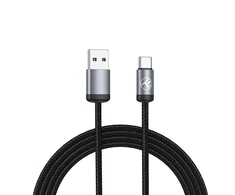 Tellur Minimalist USB į USB-C kabelis, 3 A, 1 m, juodas