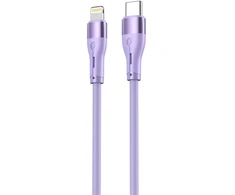 Tellur silikoninis USB-C į Lightning laidas PD 30 W, 1 m, violetinis