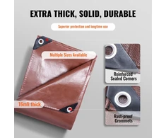 VEVOR Polietileno brezentas 366x1220 cm rudas