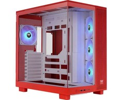„Thermaltake View 380 XL TG ARGB“, bokšto tipo korpusas – raudonas, grūdintas stiklas x 2