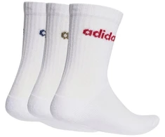 Tiesinės vidutinio ilgio paminkštintos kojinės, 3 poros, baltos adidas KD1716