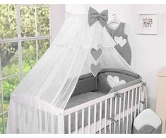 Tinklelis nuo uodų iš šifono Hanging Hearts, antracito spalvos