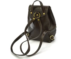 TMC Pakowny Damski Kuprinė Skóra Naturalna Miejski Klapa Troczek