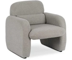 TOGO pilkas „Boucle“ modernus poilsio fotelis