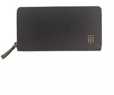 Tommy Hilfiger Saffiano didelė moteriška juoda piniginė - AW0AW08507-CJM