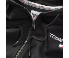 Tommy Hilfiger TJM reguliaraus kirpimo džemperis su užtrauktuku vyriškas juodas - DM0DM17783-BDS