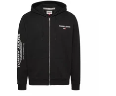 Tommy Hilfiger TJM reguliaraus kirpimo džemperis su užtrauktuku vyriškas juodas - DM0DM17783-BDS