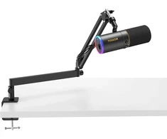 TONOR dinaminis USB/XLR mikrofonas su RGB šviesa, nuleidžiamu stovu, TD520S+