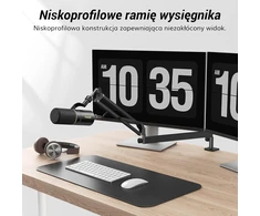 TONOR mikrofono stovas su žemu profiliu, pilnai reguliuojamas, metalinis, T20LP