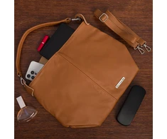 Torebka Damska Shopper Skóra Naturalna Miękka Beltimore Camel 936