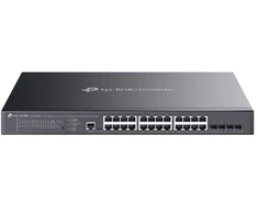 Ausinės TP-Link Omada SG3428XMPP tinklo jungiklis, valdomas L2+ Gigabit Ethernet (10/100/1000), PoE palaikymas, 1U, juodas