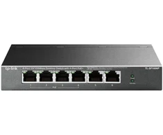 Ausinės TP-Link TL-SF1006P tinklo jungiklis, nevaldomas, Fast Ethernet (10/100), PoE palaikymas, juodas