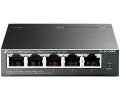 Ausinės TP-Link TL-SG105PE valdomas L2 gigabitinis eterneto komutatorius (10/100/1000), palaikantis PoE, juodas
