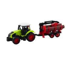 Lean Toys Traktorius su HDS priekaba medienos transportavimui