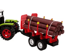 Lean Toys Žaislinis traktorius su medienos priekaba
