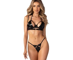 Trikampė bikinio viršutinė dalis su blizgia apdaila Obsessive