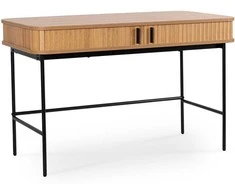 TRISH išskleidžiamas rašomasis stalas, 120 cm, ąžuolo raštas, modernus lofto stiliaus
