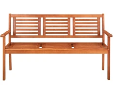 Lauko baldų komplektas Trivietis sodo suoliukas su pagalvėle, 150cm, eukalipto masyvas