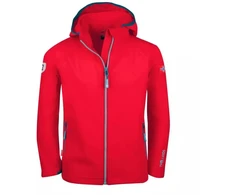Trollkids Kvalvika vaikiška striukė – raudona softshell striukė su gobtuvu berniukams/mergaitėms (328-414)
