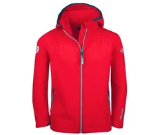 Trollkids Kvalvika vaikiška striukė – raudona softshell striukė su gobtuvu berniukams/mergaitėms (328-414)