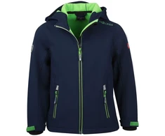 TrollKids Vaikams Trollfjord striukė, tamsiai mėlyna/šviesiai žalia, softshell tipo, su atspindinčiais elementais (161-120)