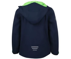 TrollKids Vaikams Trollfjord striukė, tamsiai mėlyna/šviesiai žalia, softshell tipo, su atspindinčiais elementais (161-120)