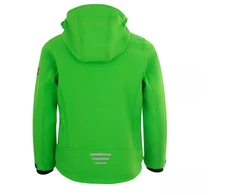 TrollKids Vaikiška "Trollfjord" striukė, ryškiai žalia/vidutiniškai mėlyna, vėjo nepraleidžianti softshell (161-304)