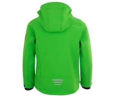 TrollKids Vaikiška "Trollfjord" striukė, ryškiai žalia/vidutiniškai mėlyna, vėjo nepraleidžianti softshell (161-304)