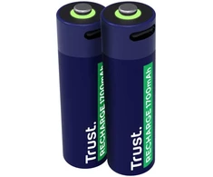 Ausinės Trust AA USB-C įkraunami akumuliatoriai 2 vnt.