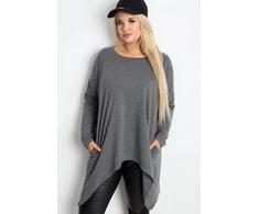 Tunika moterims oversize pilka Plus Size Relevance