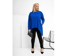 Tunika moterims plus size kobalto spalvos