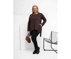 Tunika moterims plus size tamsiai ruda