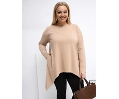 Tunika moterims plus size tamsiai smėlio spalvos