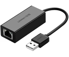 Ugreen išorinis tinklo adapteris RJ45 - USB 2.0 100 Mb/s Ethernet juodas (CR110 20254)