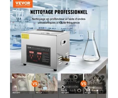 VEVOR Ultragarsinis valiklis su skaitmeniniu laikmačiu ir šildytuvu (10L)