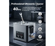 VEVOR 10L ultragarsinis valiklis su krepšeliu
